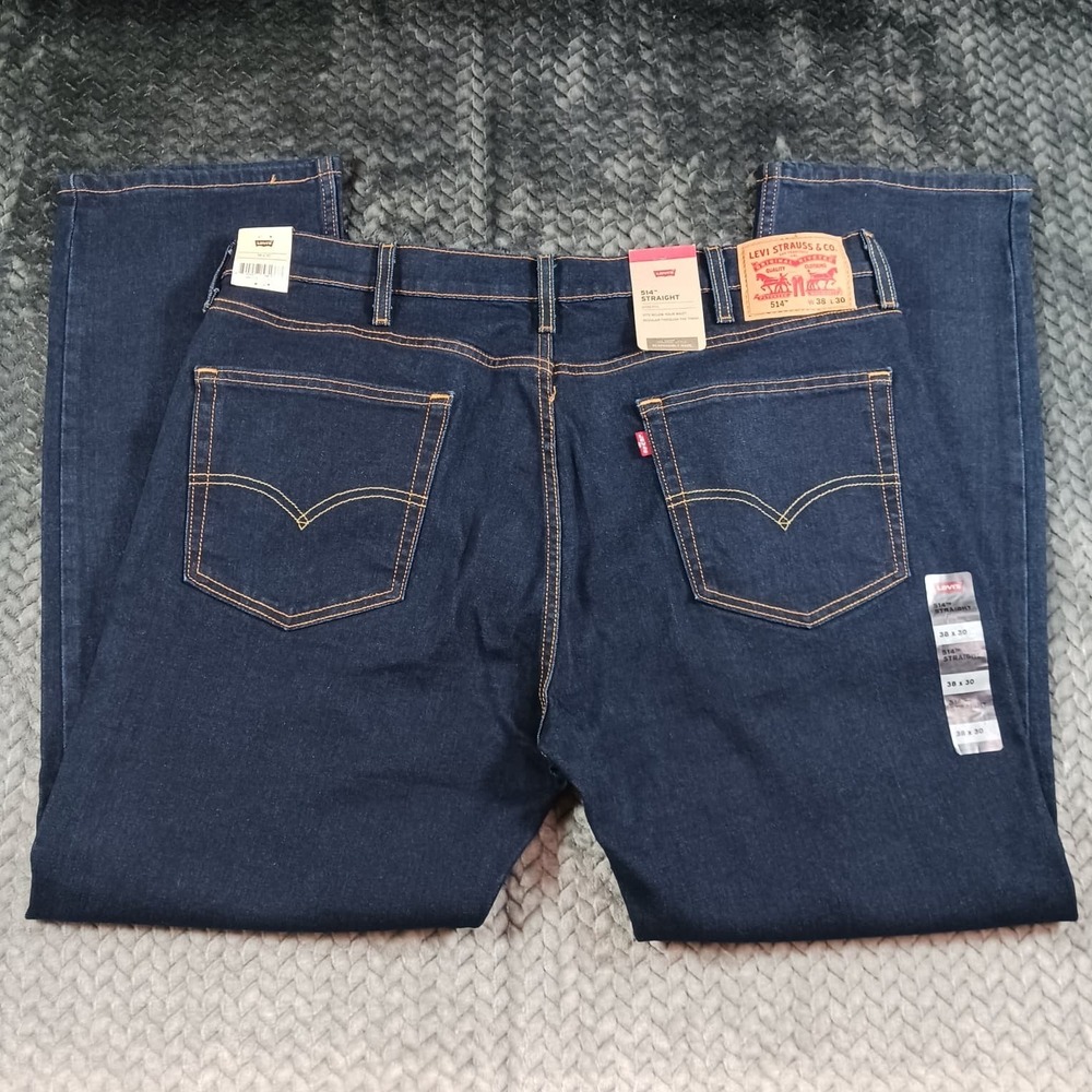 Levi's 514 Jeans Men's Straight Fit Stretch Blue Denim Size 38x30 - Picture 5 of 16